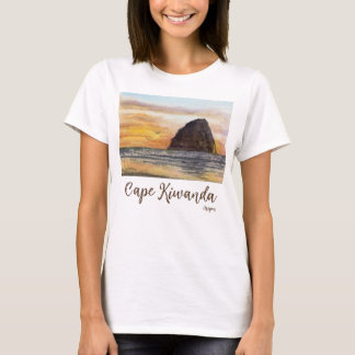 T-shirt Scène aquarelle du coucher de soleil sur la côte d