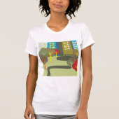 T-shirt Scène colorée de parc downtown (Devant)