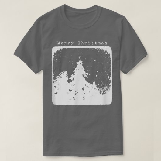 T-shirt Scène d'arbre à feuillage persistant enneigée, Joy (Design devant)