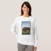 T-shirt Scène de bison - McGrath, Alaska (Devant entier)
