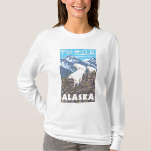 T-shirt Scène de chèvres de montagne - le Yukon, Alaska