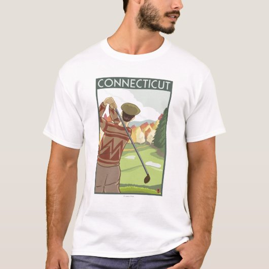 T-shirt Scène de ConnecticutGolfing (Devant)