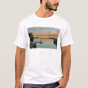 T-shirt Scène de coucher du soleil sur le lac