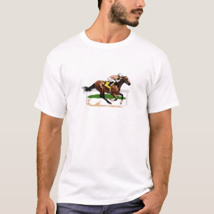 T-shirt Scène de course de chevaux