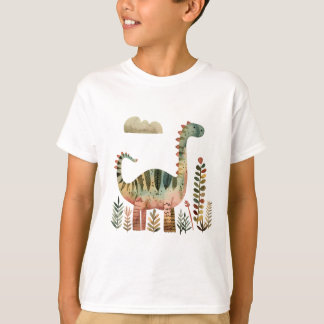 T-shirt Scène de Dino Feuillu – Chemise de Dinosaure Migno