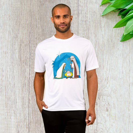 T-shirt Scène de la Nativité avec Marie Joseph et Bébé Jés