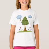 T-shirt Scène de la nature des abeilles et des arbres avec (Devant)