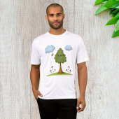 T-shirt Scène de la nature des abeilles et des arbres avec