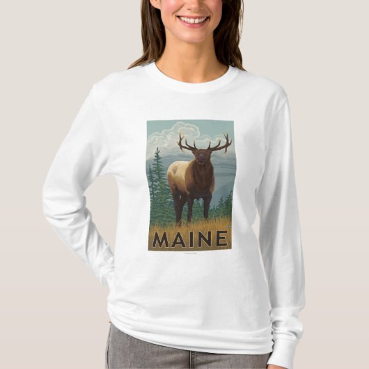 T-shirt Scène de MaineElk (Devant)