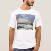 T-shirt Scène de neige, Nouvelle Angleterre (Devant)