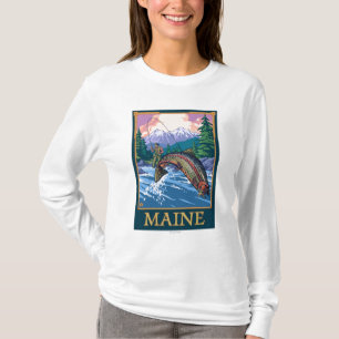 T-shirt Scène de pêcheur de MaineAngler