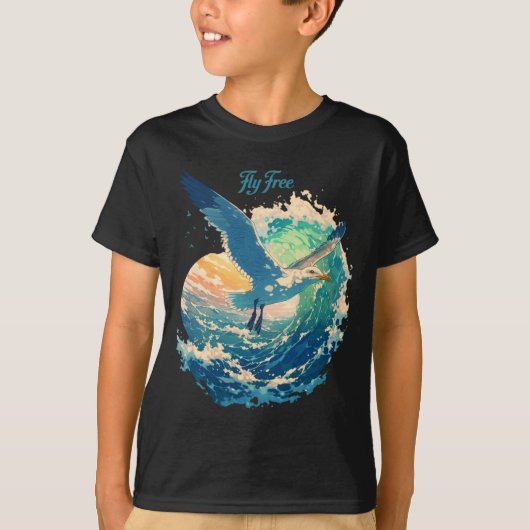 T-shirt Scène de performance côtière de coucher de soleil (Devant)