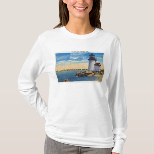 T-shirt Scène de phare de point de Brant (Devant)