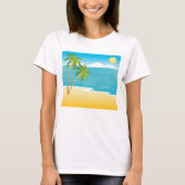 T-shirt Scène De Plage De Palm Tree (Devant)