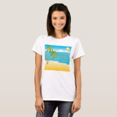 T-shirt Scène De Plage De Palm Tree (Devant entier)