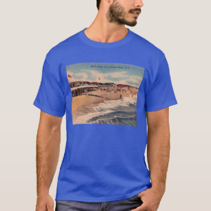 T-shirt Scène de plage, Point Pleasant NJ, Vintage