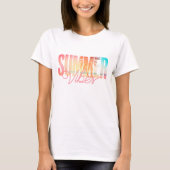 T-shirt Scène de plage Texte de bloc d'été (Devant)