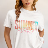 T-shirt Scène de plage Texte de bloc d'été