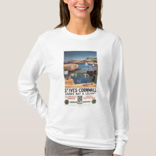 T-shirt Scène de port avec la fille et les mouettes