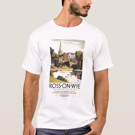 T-shirt Scène de rivière d'affiche britannique de chemins (Devant)