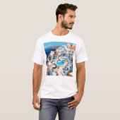 T-shirt Scène de Santorin Grèce (Devant entier)