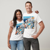 T-shirt Scène de Santorin Grèce (Unisexe)