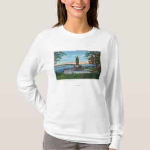 T-shirt Scène de statue en parc de promenade