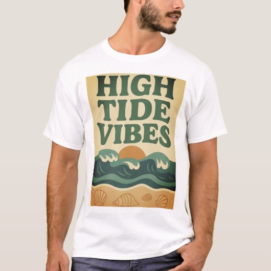 T-shirt Scène de Surf Retro Beach Sunset (Devant)