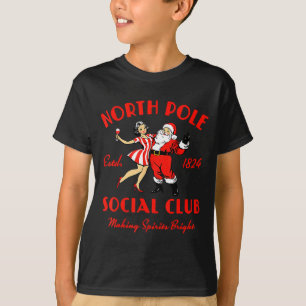 T-shirt Scène de vin de Santa et Lady vintage North Le Soc