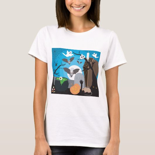 T-shirt Scène d'Halloween (Devant)