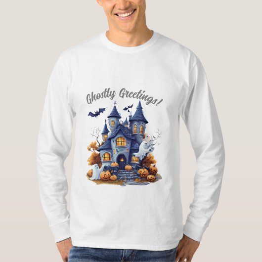 T-shirt Scène d'Halloween éffrayant (Devant)