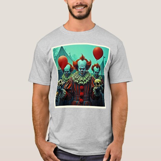 T-shirt Scène d'horreur de clown déplaisant (Devant)