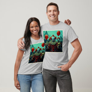 T-shirt Scène d'horreur de clown déplaisant