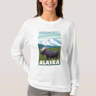 T-shirt Scène d'orignaux - Wrangell, Alaska