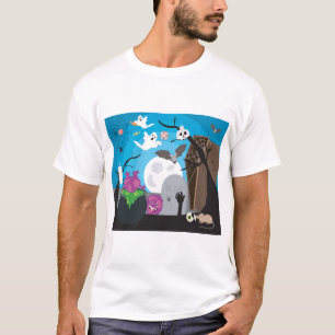 T-shirt Scène du monstre d'Halloween
