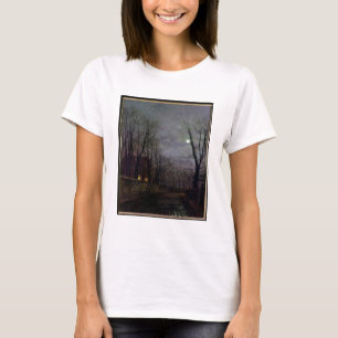 T-shirt Scène éclairée par la lune de rue, 1882 (huile