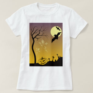 T-shirt Scène Haunted Graveyard Halloween, Halloween