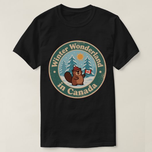 T-shirt Scène hivernale canadienne vintage (Design devant)