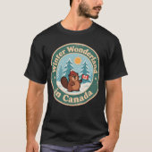 T-shirt Scène hivernale canadienne vintage (Devant)