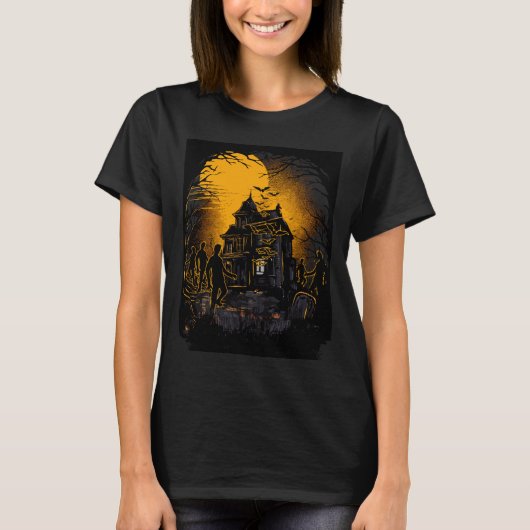 T-shirt Scène Horrifique du cauchemar d'Halloween (Devant)