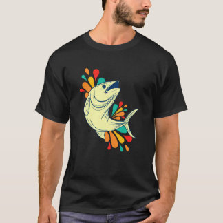T-shirt Scène océanique humoristique avec poissons sautant