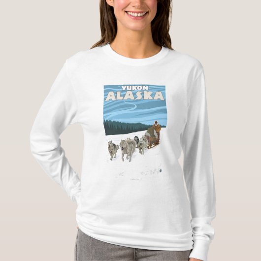 T-shirt Scène Sledding de chien - le Yukon, Alaska (Devant)