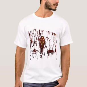 T-shirt Scène tribale africaine abstraite art