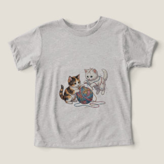 T-shirt Schattige Speelse Kittens met Bal Wol T-S