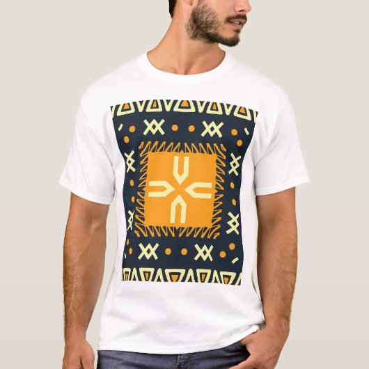 T-shirt Schawl Design : Carré indien Batik. (Devant)