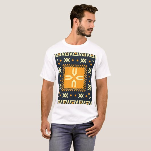 T-shirt Schawl Design : Carré indien Batik. (Devant entier)