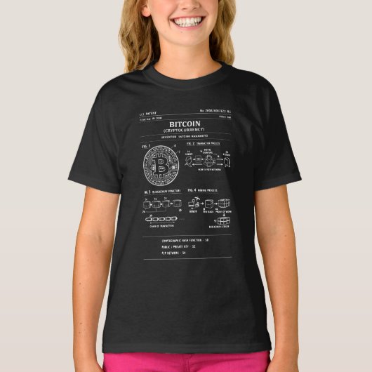T-shirt Schéma Bitcoin : Diagramme de flux crypto (Devant)