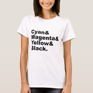 T-shirt Schéma de couleur Cyan Magenta Jaune Noir CMJN