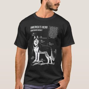 T-shirt Schéma de husky drôle