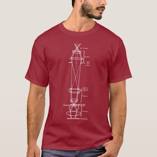 T-shirt Schéma de rayon microscope conception graphique cl (Devant)